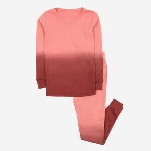 LEVERET -  Kids Two Piece Cotton Pajamas Tie Dye Pink Pink